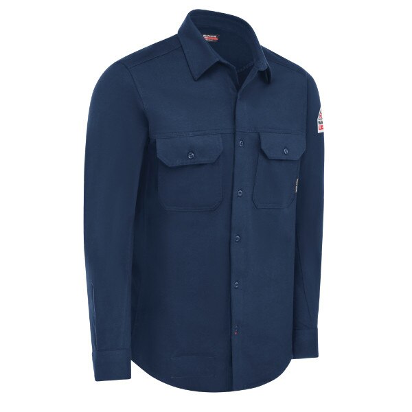 FR Flex Knit Button Down Shirt in Navy